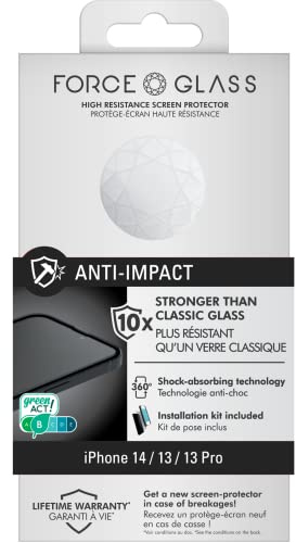 Protège écran Apple iPhone 13/13 Pro Anti-impact Garanti à vie Force Glass