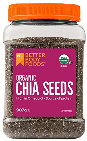 BBF Organic Chia Seeds 907g, Omega-3 & Fibre, for Pudding, Smoothies, Oats
