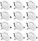 Tofisr Downlight Techo Empotrable, 7W 700lm Luz Blanco Cálida 2700K, Redondo Aluminio Metálico Panel LED, Foco Empotrable, Ojos de Buey, Corte Standard 85mm, Caja de 12 Unidades
