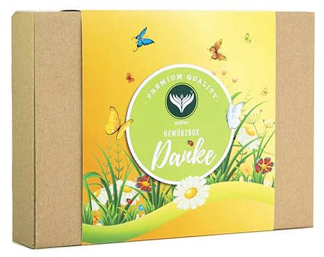 Azafran Gewürze Set Danke mit 4 Gewürzen - Geschenkset Dankeschön - Danke Box