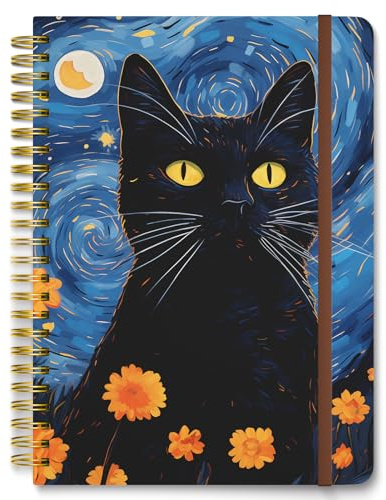 Hnogri Carnet de notes à spirale, carnet de notes à couverture rigide pour femmes, format moyen 6 x 8.4 pouces, 160 pages de papier épais, carnet de notes A5 ligné pour l'écriture, le travail.