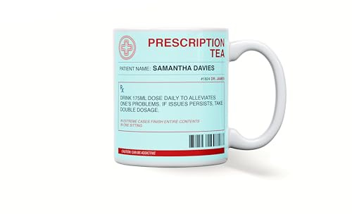 forefrontdesigns Personalised Prescription Coffee Mug – Funny Novelty Tea & Pharmacy Mug, Nurse & Pharmacist Gift, Medical Coffee Cup for Doctors, Paramedics & Drinkers
