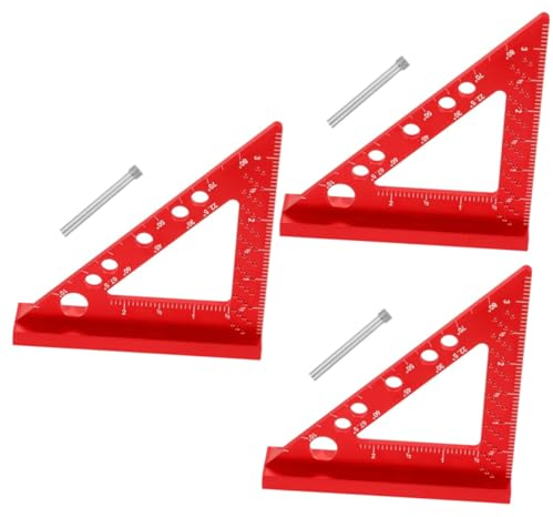 jojofuny 3stücke Measuring Ruler Winkelmesser Für Holzarbeiten Präzisions-dreieck Lineal Mit Robustem Material Multifunktionales Messwerkzeug Für Ingenieure Und Handwerker
