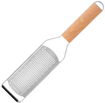 Kitchen Cheese Grater Lemon Zester Flat Handheld Grater Ergonomic Natural Wood Handle
