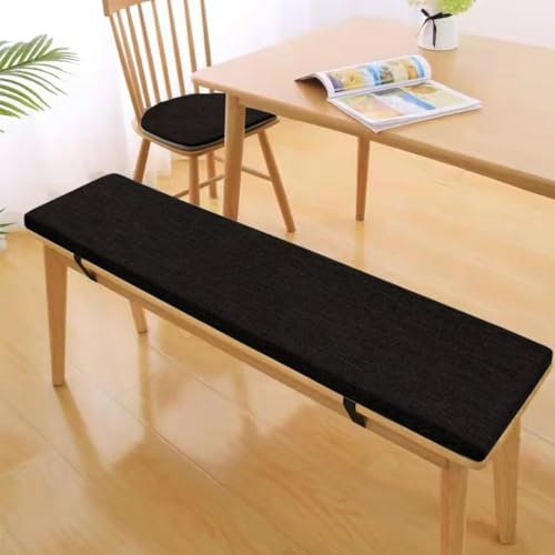5CM Dicke Sitzauflage Sitzkissen Bank, Bankauflage Bankkissen, Waschbare Stuhlkissen Bankpolster, Gartenbank Auflage Outdoor, Sitzkissen Groß für Stuhl Boden Bürostuhl,Schwarz, 100x40x5CM