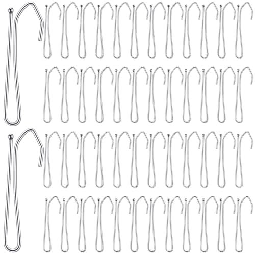 MorningRo 100 Pcs Stainless Steel Pinch Pleat Curtain Hooks Drapery Pins Deep Metal Prong Curtain Hangers for Window Shower Door