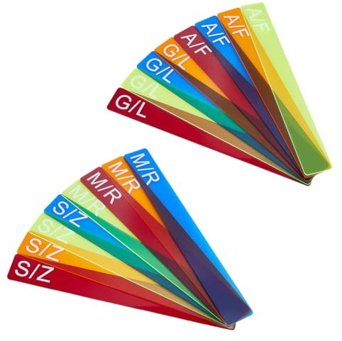SUPERFINDINGS 16 pièces 16 styles Séparateurs de Disques Vinyles Acryliques Onglets Organisateurs de Disques Fluorescents Séparateur D'Alphabet D'Enregistrement pour Disques Vinyles Album Organiser