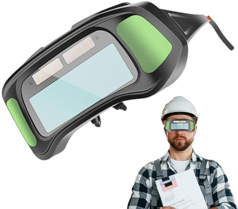 Fulenyi Schweißerbrillen,Schweißerbrillen für Herren, Tragbare Schweißbrille mit automatischer Verdunkelung, Schneidbrennerbrille, Schweißeraugenbrille, blendfreie Augenschutzbrille für