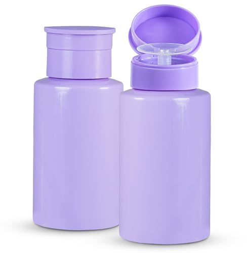 Push Down Pump Dispenser Bottles: Refillable Liquid Containers for Alcohol, Nail Polish Makeup Remover, Salon, Hospital, Travel Use