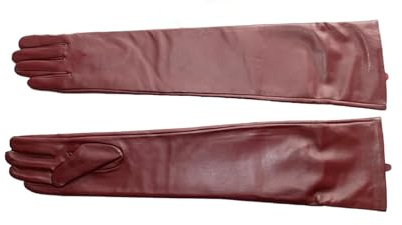 Lange Lederhandschuhe Für Damen Über Dem Ellenbogen, Modische Touchscreen-Handschuhe Aus Schaffell 60cm fleece lining2 7