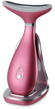 VRAIKO LILY Hals Gesicht Massagegerät Gesichtsformer Hautverjüngungsgerät mit Thermo, Triple Action LED und Vibration, für Anti-Aging, Lifting und Straffung schlaffe Haut