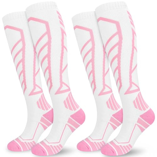 KOOOGEAR 2 Pairs Ski Socks for Women,Warm Socks,Thick Thermal Padded Long Ski Sock for Winter,Snow,Snowboarding,Skiing,Trekking,Hiking