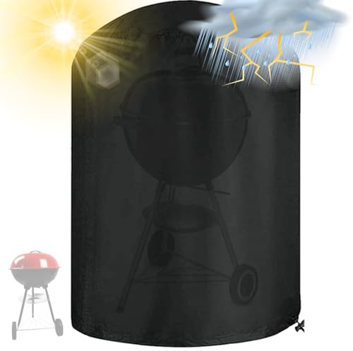Telo di Protezione per Barbecue per Esterno, Impermeabile Copertura Protettiva per Rotonda Barbecue per Esterni,210D Oxford Copri Coperture per BBQ Gril con Coulisse Eegolabile(Size:210D：76*91cm,Color