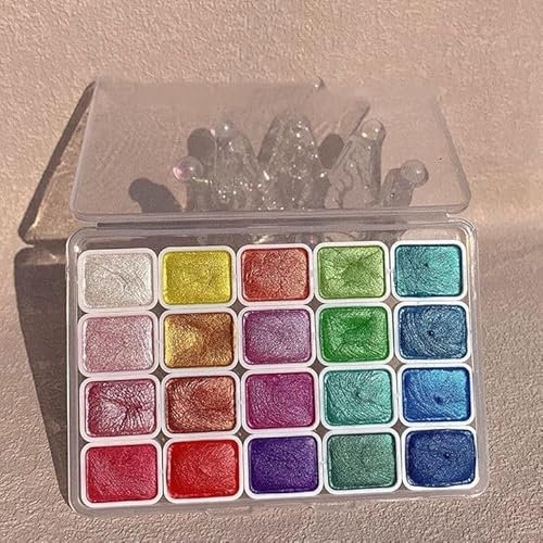 Generisch Aquarell Malerei Set, Schimmernde Metallic Aquarellfarben Set, Bunte Malerei Kit Modell Metallic Perlglanz Aquarellfarbe für Kunst Malerei (#A)