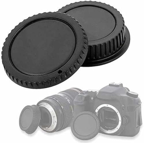TECHZOCO Tapa Cuerpo Frontal y Tapa Trasera de Objetivo, Compatible con Canon EOS R Ra RP R3 R5 R5c R6 R6II R7 R8 R10 R50 R100 & RF