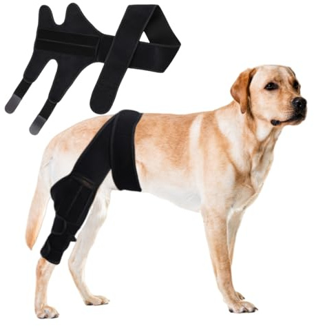 Hunde-Kniebandage, Hüft- und Beinbandage, Hunde-Beinbandage, Hunde-Kniebandage mit seitlichen Stabilisatoren, verstellbare Stützbandage, Kreuzbandverletzungen, Hinterbeinbandage, Hundestützgeschirr