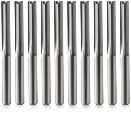 Trvoxviq 10 Stück Schaftfräser, fräser für oberfräse,2 Flöten Gerade Fräser ，fräser 4mm schaft，4mm Schnittdurchmesser,22mm Schnittlänge CNC Fräser für Dichteplatte, Massivholz, Sperrholz