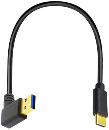 HUHANGGod Kurzes USB 3.0 A zu USB C Kabel, 90 Grad Rechteck Typ C 5Gbps Schnellladungs- und Datensynchronkabel kompatibel mit Notebook, PC, Tablet, Telefon und mehr 25cm (USB3.0 Right)