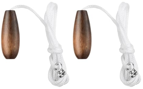 Neyeau 2PCS Vintage Bathroom Light Pull Cord Handle with 150CM Nylon Pull String,Light Pull Handle,Pull Cord Light Switch for Bathroom Classic Toilet Light Fan Switch(Nut Brown)
