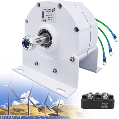 GEJLELDS 12000W Generador de imanes permanentes sin Engranajes de 12V 24V 48V Aerogeneradores alternador trifásico de CA para generador de turbina eólica de Agua DIY,12V