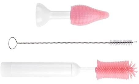 Wscwl Electric Baby Bottle Brush Cleaner, Baby Electric Bottle Cleaner Straw Brush, Replaceable Tool Kit Cleaning Supplies for Women Mom Home Kitchen Cup Glass Washing Travel Apartment Lab