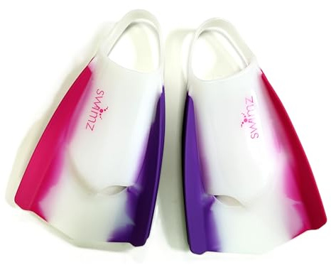 Swimz Turbine Swimming Training Fins, Purple/White/Pink, Silicone Pro Design with Carry Bag (EU 40-41 (UK 6.5-7))