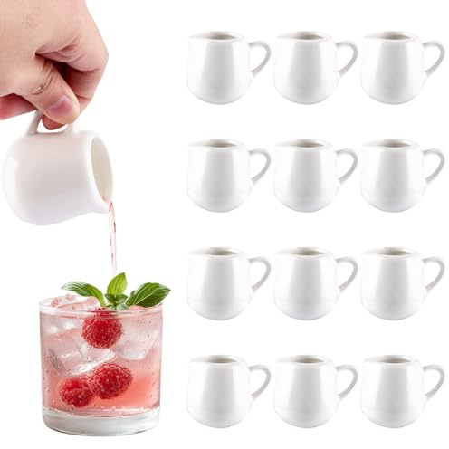 STARVAST milchkännchen Porzellan 60ml Kleine Milchkanne Espressogießer Aufschäumkännchen Klein Espresso Kännchen zum Milchaufschäumen Milch Pitcher Klein für Cappuccino Latte (Hände)