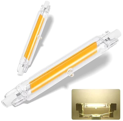 Dvnoua R7S LED 78mm Dimmbar, 10W R7S LED Lampen Ersatz für 100W Halogen Leuchtmittel, Led 78mm Naturweiß 4000K 1000LM, Kein Flackern, 360°Abstrahlwinkel, 2er Pack