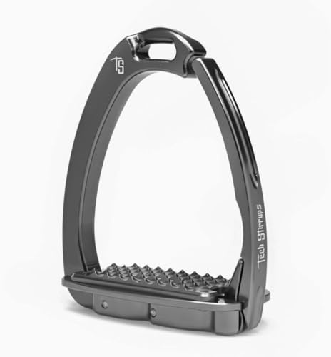 Tech Stirrups Venice Sloped EVO - Staffa di sicurezza in alluminio, antiscivolo, adatta per primavera e terreno (titanio)