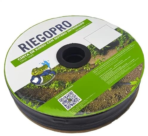 RIEGOPRO Tropfbewässerungsband, 6 Mil Durchflussmenge 2 l/h – Abstand zwischen den Tropfern 30 cm – Rolle 100 m – Tropfrohr für Gemüsegarten und Anzucht