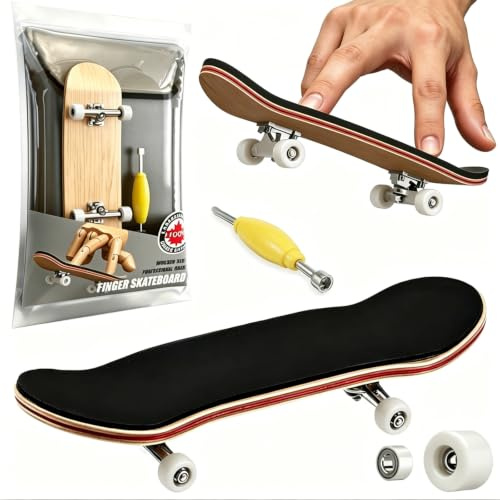 Danbghyuo Mini Finger Skateboards,Kreatives Fingerboard,Professionelle Fingerskateboard,Ahornplatte mit Kugellagerrollen,für Skateboarding Enthusiasten(Weiß,Personen ab 14 Jahren) (Weiß)