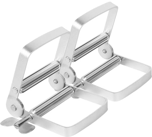 Balacoo 2 Pièces Presse-tube Manuel en Aluminium et Fer pour Dentifrice et Pommade, Réutilisable et Facile à Ranger, Maison Salon, Couleur Argenté
