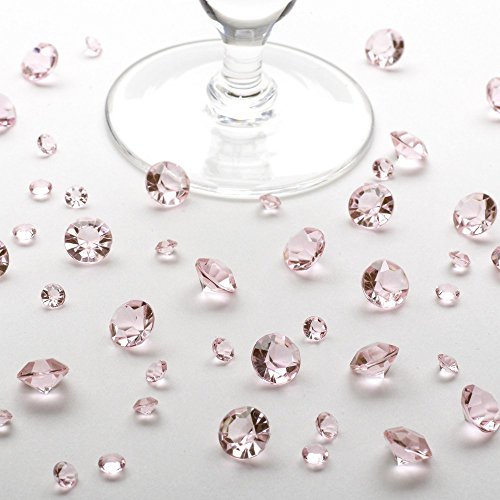 Tischkristalle rosa ca. 100 g - Tischdeko Hochzeit rosa - Premium Deko-Diamanten Deko-Kristalle Dekosteine Diamantkristalle rosa