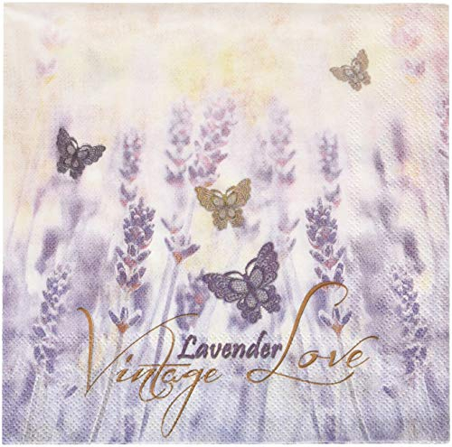 Boston International L782000 IHR Papierservietten, Vintage Lavendel Love