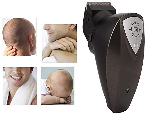 TMISHION Electric Hair Clipper, Men's Self Hair Cutting Trimmer, Waterproof, Cordless, 360° Rotatable Head, 4 Guide Combs, USB Charging, Grey