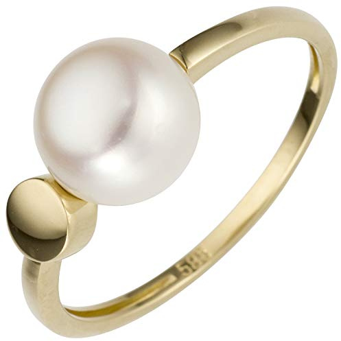 Jobo Damen-Ring aus 14 Karat 585 Gold mit großer Perle