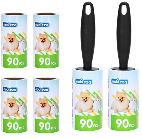 Lint Roller Pet Hair Removal 540 Sheets Extra Sticky Cleaner Remover for Clothes Car Seat Sofa Pack of 6 Refills