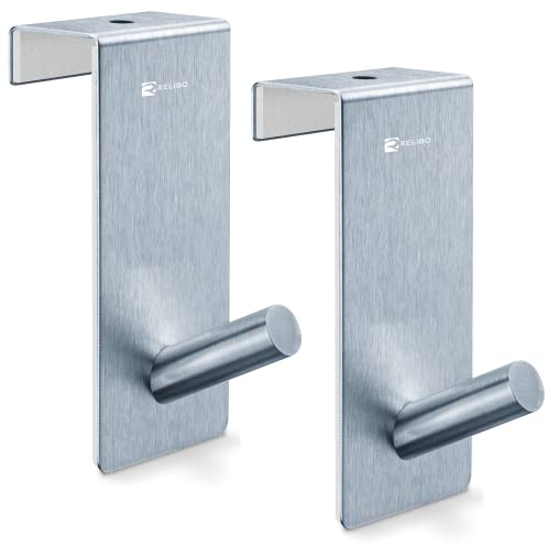 RELIBO® Flipchart-Türhaken - Platzsparende & mobile Alternative zum Flipchart Ständer | intelligente Lösung zum Aufhängen von Flipchart-Papier | Edelstahl (2x)