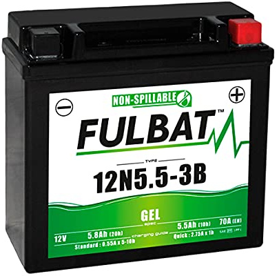 FULBAT Motorradbatterie FULBAT GEL 12N5.5-3BF 12V 5,8AH 55A