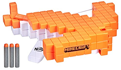 Nerf Minecraft Pillager's Armbrust, Dart-Blasting Crossbow, Includes 3 Elite Darts, Real Crossbow Action, Pull-Back Priming Handle