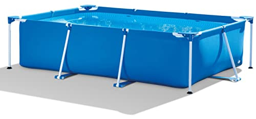 MHXZKHL Rechteckiger Metallrahmen Schwimmbad Swim Center Familie Garten Outdoor Verdicken übergroßen Planschbecken Für Erwachsene Kinder Crystal Blue (220 * 150 * 60CM)