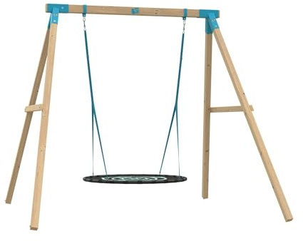 Portique Amarante balançoire nid - kit d'ancrage - Bois carré FSC® h243 cm
