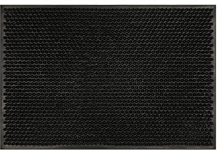 IlGruppone Zerbino in Gomma 40 x 60 Cm Ingresso Antiscivolo Tappeto AsciugaPassi Facile da Pulire Antibatterico e Resistente Rettangolare Tappetino 2 Colori - Nero