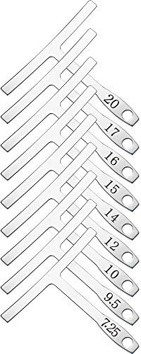 Karlak Juego de 9 medidores de radio para debajo de la cuerda, 9 medidores de radio de acero inoxidable para configuración de guitarra y bajo, herramienta Luthier