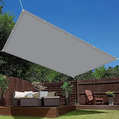Sonnensegel Rechteckig Atmungsaktive 1.8 x 2.8 m Atmungsaktiv Kühlend Terrasse Überdachung mit Spannseilen für Patio Hinterhof Rasengarten, Grau
