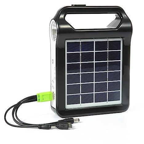DELURA Portable 6V Rechargeable Solar Panel Power Storage Generator System USB Charger With Lamp Lighting Home Solar Energy System Kit Waterproof and Durable (Color : 2400mah)