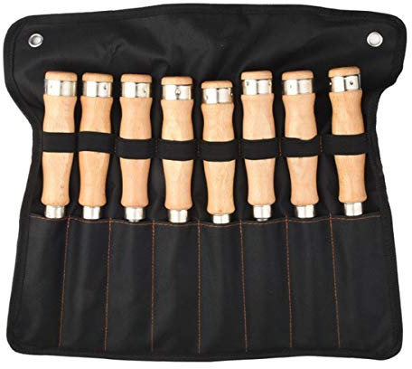 Set di utensili per scalpello per legno professionale Robusto acciaio al cromo vanadio Scalpello Manici per legno Strumenti per la lavorazione del legno, larghezza della testa della taglierina - 6 m