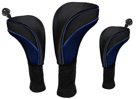 Fundas de cabeza de carrera de 3 unidades Driver Wood Head Club Cubiertas Equipment Pole Protection, cubierta para la cabeza Golf Putter