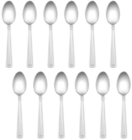 Joyfair Kaffeelöffel, Teelöffel Dessertlöffel 12er Set, 13,5cm Edelstahl Espressolöffel Kleine Löffel für Haushalte, Restaurants, Kantinen, Glatte Kanten & Elegante Linien, Spülmaschinenfest
