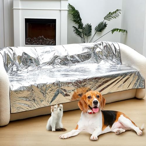 Kigley 2 Pcs Pet Deterrent Mat for Couch & Bed - Cat & Dog Repellent Mat - Pain Free Couch Covers - Keep Pets Off Furniture - Indoor (Coffee) | Non Electric Cat and Dog Deterrent Mat, Pain Free Couch Covers to Keep Pets off Furniture Bed Indoor